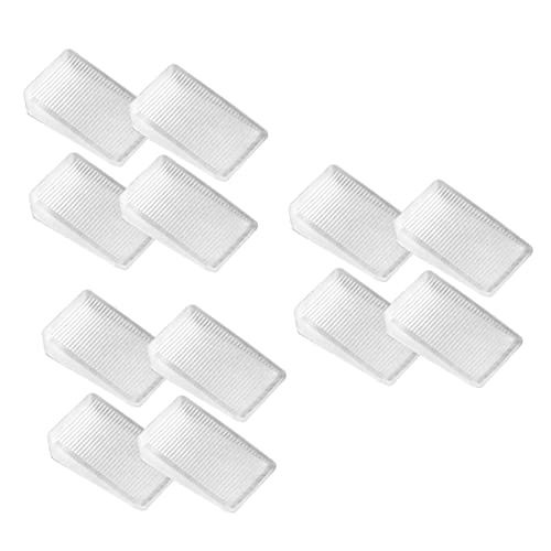 12pcs Door Wedge Home Improvement DIY Leveler Cabinet Levelers Bed Shims Toilet Shims Windows Shims Sofa Leveling Shims Toilet Leveling Shims Appliance Leveling Pads PVC White